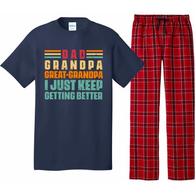 Dad Grandpa Great Grandpa I Just Keep Getting Better Vintage Pajama Set