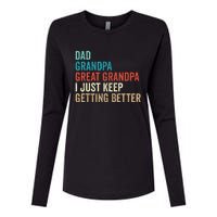 Dad Grandpa Great Grandpa Fathers Day Gift from Grand Womens Cotton Relaxed Long Sleeve T-Shirt