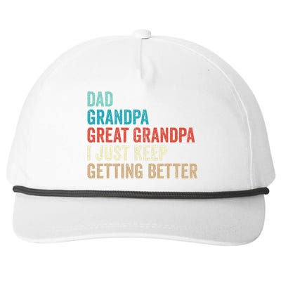 Dad Grandpa Great Grandpa Fathers Day Gift from Grand Snapback Five-Panel Rope Hat