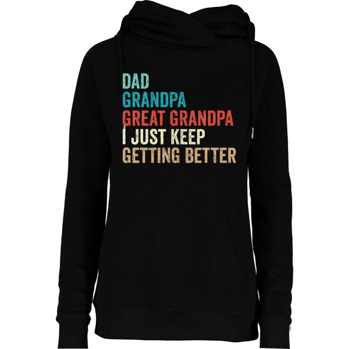 Dad Grandpa Great Grandpa Fathers Day Gift from Grand Womens Funnel Neck Pullover Hood