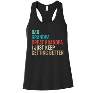 Dad Grandpa Great Grandpa Fathers Day Gift from Grand Women's Racerback Tank