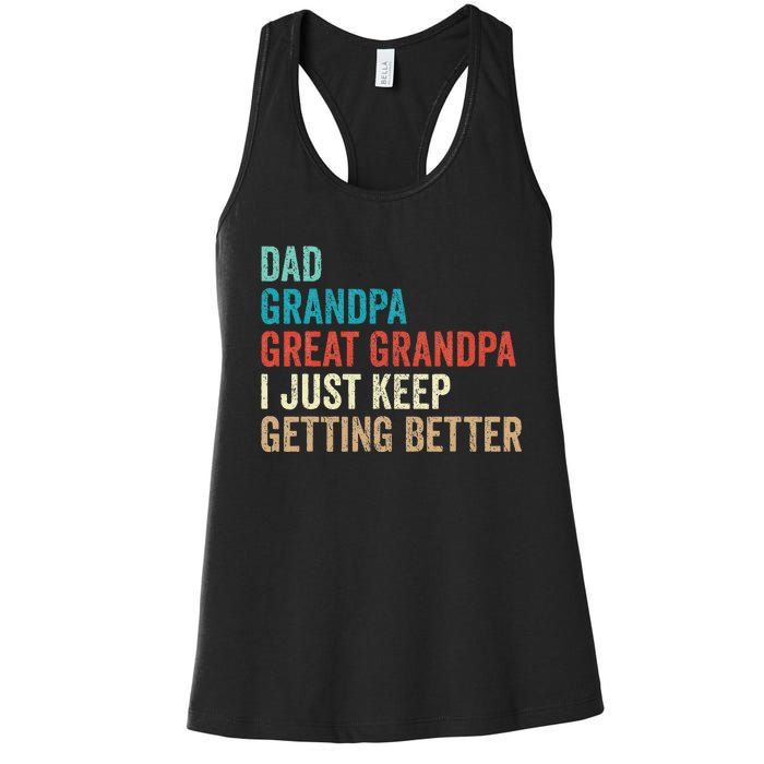 Dad Grandpa Great Grandpa Fathers Day Gift from Grand Women's Racerback Tank