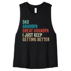 Dad Grandpa Great Grandpa Fathers Day Gift from Grand Women's Racerback Cropped Tank