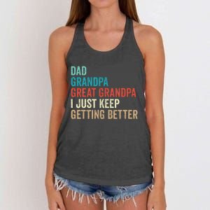 Dad Grandpa Great Grandpa Fathers Day Gift from Grand Women's Knotted Racerback Tank