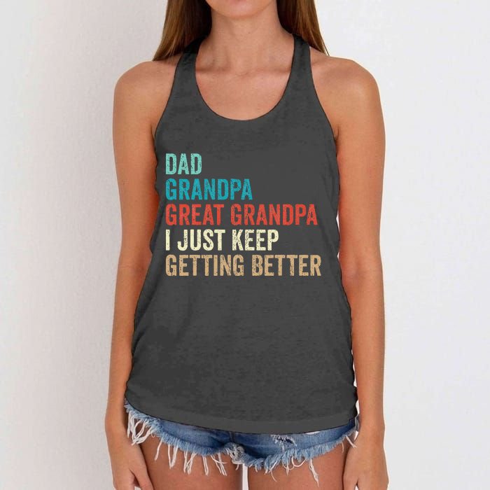 Dad Grandpa Great Grandpa Fathers Day Gift from Grand Women's Knotted Racerback Tank