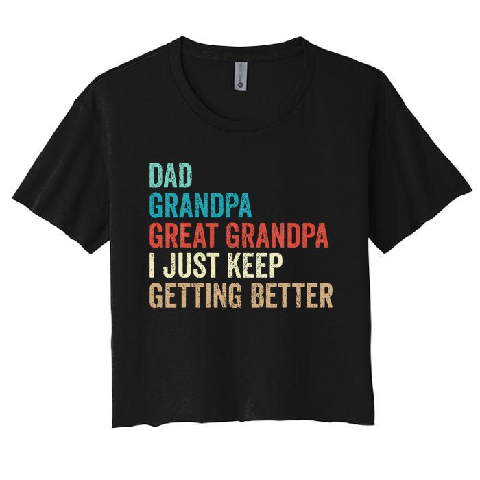 Dad Grandpa Great Grandpa Fathers Day Gift from Grand Women's Crop Top Tee