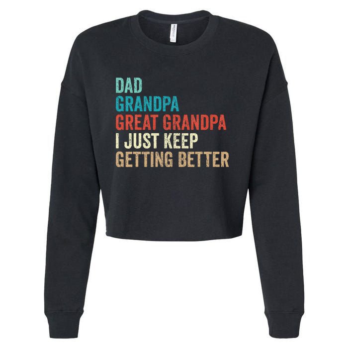 Dad Grandpa Great Grandpa Fathers Day Gift from Grand Cropped Pullover Crew