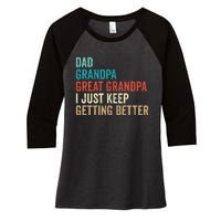 Dad Grandpa Great Grandpa Fathers Day Gift from Grand Women's Tri-Blend 3/4-Sleeve Raglan Shirt