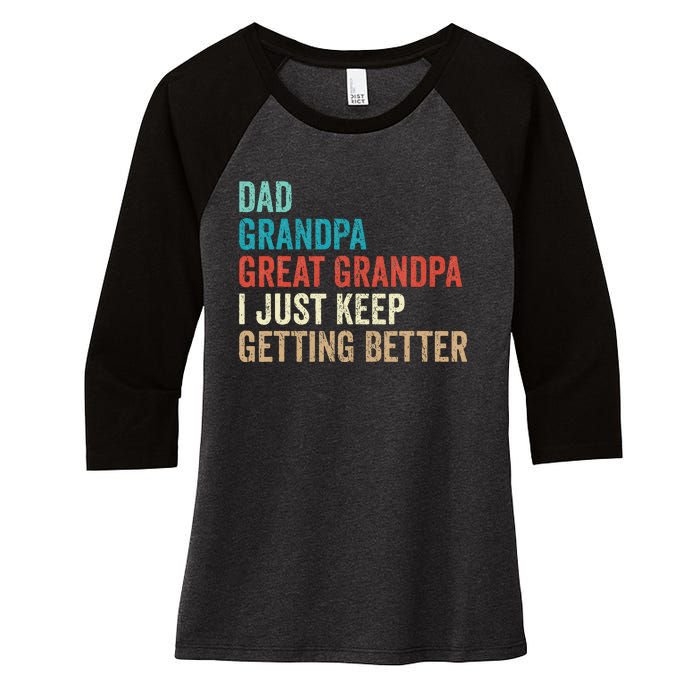 Dad Grandpa Great Grandpa Fathers Day Gift from Grand Women's Tri-Blend 3/4-Sleeve Raglan Shirt