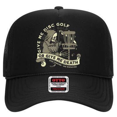 Disc Golf Give Me Disc Golf Funny Sarcastic Halloween High Crown Mesh Back Trucker Hat