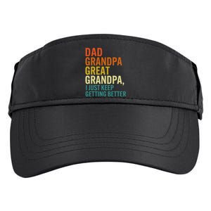 Dad Grandpa Great Grandpa I Just Keep Getting Better Retro Adult Drive Performance Visor