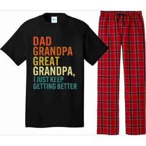 Dad Grandpa Great Grandpa I Just Keep Getting Better Retro Pajama Set