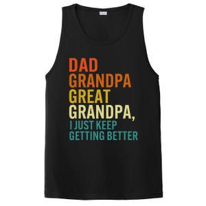 Dad Grandpa Great Grandpa I Just Keep Getting Better Retro PosiCharge Competitor Tank