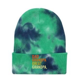 Dad Grandpa Great Grandpa I Just Keep Getting Better Retro Tie Dye 12in Knit Beanie