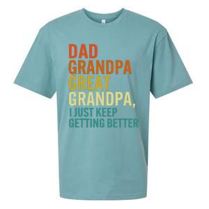 Dad Grandpa Great Grandpa I Just Keep Getting Better Retro Sueded Cloud Jersey T-Shirt