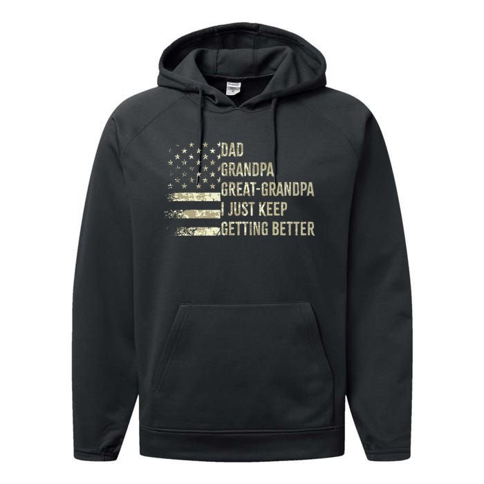 Dad Grandpa Great Grandpa Fathers Day Last Minute Performance Fleece Hoodie