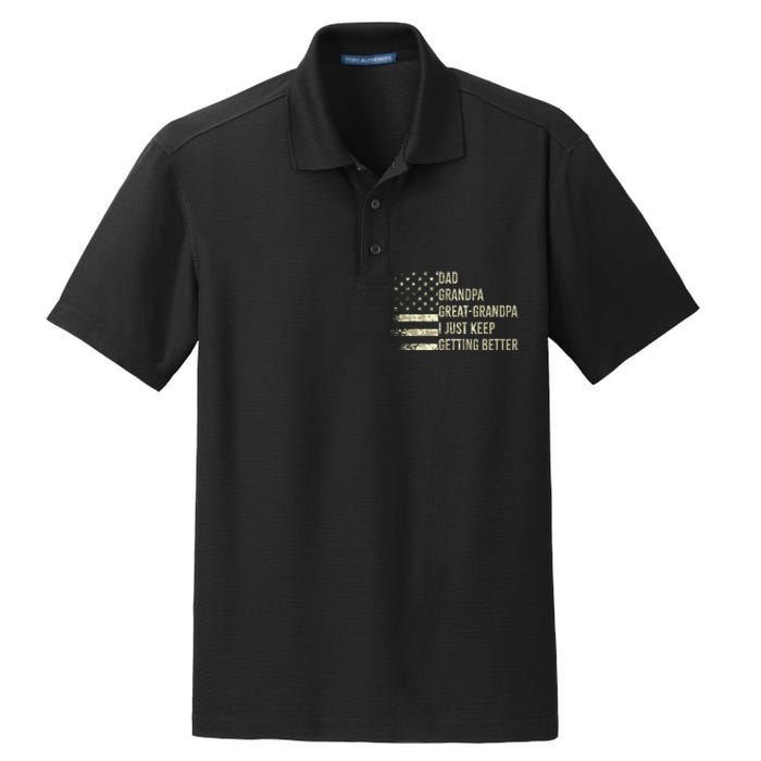 Dad Grandpa Great Grandpa Fathers Day Last Minute Dry Zone Grid Polo