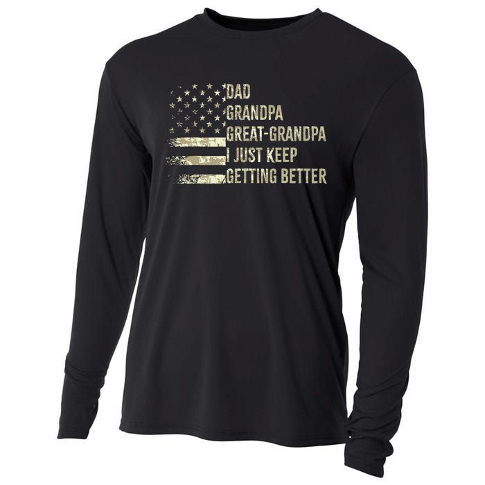 Dad Grandpa Great Grandpa Fathers Day Last Minute Cooling Performance Long Sleeve Crew