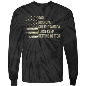 Dad Grandpa Great Grandpa Fathers Day Last Minute Tie-Dye Long Sleeve Shirt