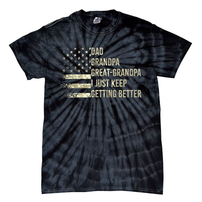 Dad Grandpa Great Grandpa Fathers Day Last Minute Tie-Dye T-Shirt