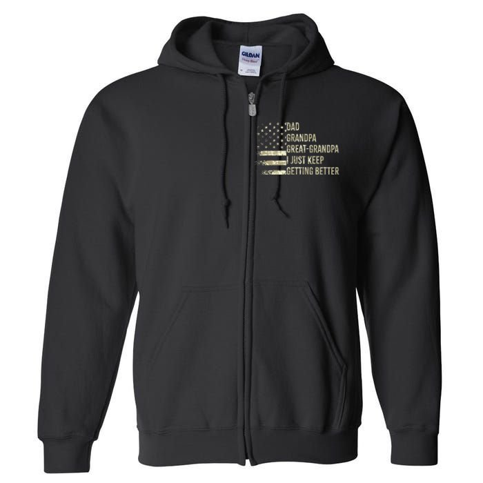 Dad Grandpa Great Grandpa Fathers Day Last Minute Full Zip Hoodie