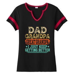 Dad Grandpa Great Grandpa Fathers Day Ladies Halftime Notch Neck Tee