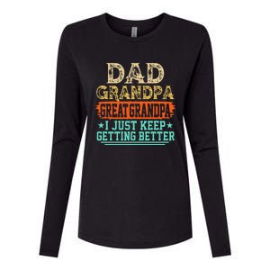 Dad Grandpa Great Grandpa Fathers Day Womens Cotton Relaxed Long Sleeve T-Shirt