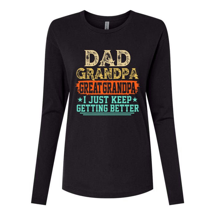 Dad Grandpa Great Grandpa Fathers Day Womens Cotton Relaxed Long Sleeve T-Shirt