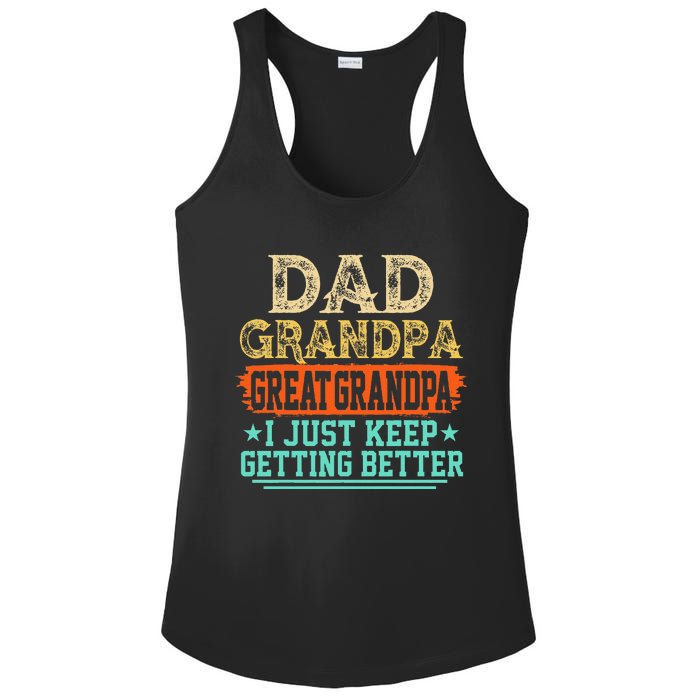 Dad Grandpa Great Grandpa Fathers Day Ladies PosiCharge Competitor Racerback Tank