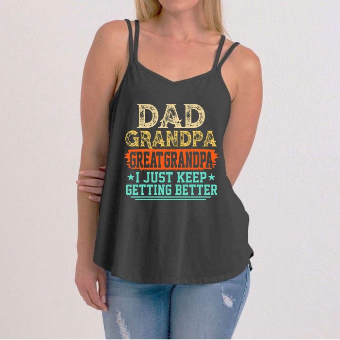 Dad Grandpa Great Grandpa Fathers Day Women's Strappy Tank