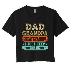 Dad Grandpa Great Grandpa Fathers Day Women's Crop Top Tee