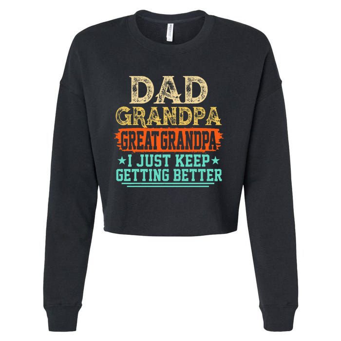 Dad Grandpa Great Grandpa Fathers Day Cropped Pullover Crew