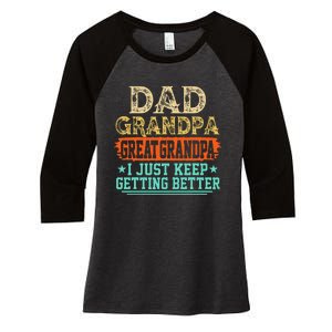 Dad Grandpa Great Grandpa Fathers Day Women's Tri-Blend 3/4-Sleeve Raglan Shirt