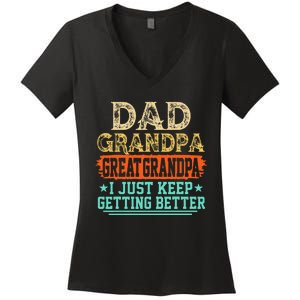 Dad Grandpa Great Grandpa Fathers Day Women's V-Neck T-Shirt