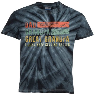 Dad Grandpa Great Grandpa Retro Fathers Day from Grand Kids Tie-Dye T-Shirt