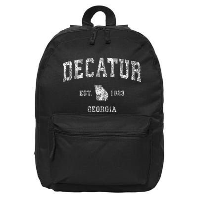 Decatur Georgia Ga Vintage Athletic Sports 16 in Basic Backpack