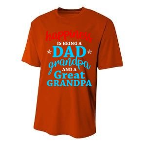 Dad Grandpa Great Grandpa Happiness Is Being A Dad Cute Gift Performance Sprint T-Shirt