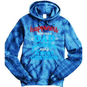 Dad Grandpa Great Grandpa Happiness Is Being A Dad Cute Gift Tie Dye Hoodie