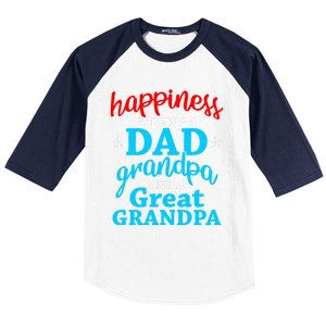 Dad Grandpa Great Grandpa Happiness Is Being A Dad Cute Gift Baseball Sleeve Shirt