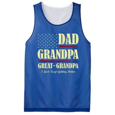 Dad Grandpa Great Grandpa I Just Keep Getting Better Vintage Mesh Reversible Basketball Jersey Tank