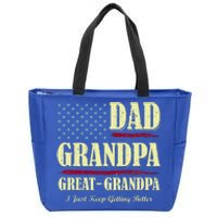 Dad Grandpa Great Grandpa I Just Keep Getting Better Vintage Zip Tote Bag