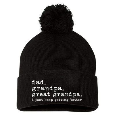 Dad Grandpa Great Grandpa Funny fathers day Great Grandpa Pom Pom 12in Knit Beanie