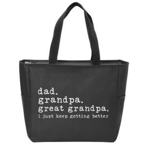 Dad Grandpa Great Grandpa Funny fathers day Great Grandpa Zip Tote Bag