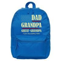 Dad Grandpa Great Grandpa I Just Keep Getting Better Vintage Gift 16 in Basic Backpack