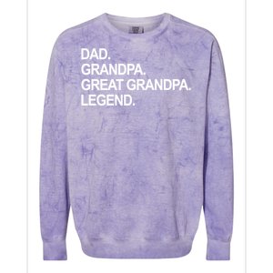 Dad Grandpa Great Grandpa Legend Father's Day Gift Colorblast Crewneck Sweatshirt