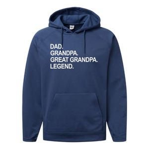 Dad Grandpa Great Grandpa Legend Father's Day Gift Performance Fleece Hoodie