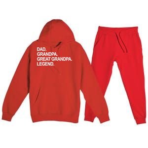 Dad Grandpa Great Grandpa Legend Father's Day Gift Premium Hooded Sweatsuit Set