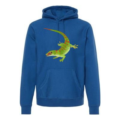 Day Gecko Green Gecko Lizard Drawing Reptile Lover Meaningful Gift Premium Hoodie