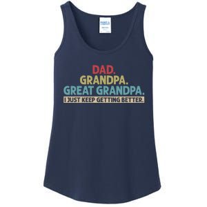 Dad Grandpa Great Grandpa I Just Keep Getting Better Ladies Essential Tank