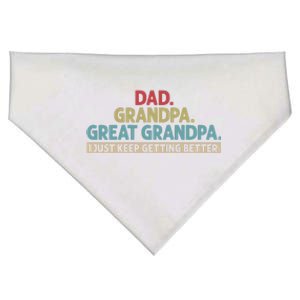 Dad Grandpa Great Grandpa I Just Keep Getting Better USA-Made Doggie Bandana